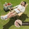 Zewnętrzne Składane Krzesło Leżakowe 4-stopniowa Regulacja Kąta Lekkie Krzesło Wędkarskie Przenośne Krzesło Kempingowe z Podparciem Stóp