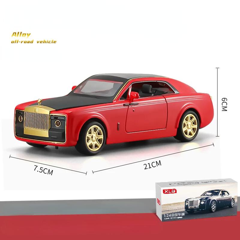1:24 Rolls-Royce Sweptail Modelo de Carro de Liga Diecasts e Veículo de Brinquedo Metal Modelo de Carro de Brinquedo Coleção Simulação Som Luz Presente para Crianças