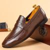 Fashion Italian Men High Quality Casual Leather Loafers Casual Business Office Shoes Comfy Outdoor Slip On Flats Fashion Driving Shoes