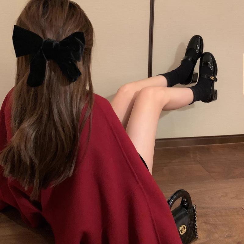 Small fragrant wind buckle Mary Jane women's shoes 2025 new French flat-soled single shoes low heel thick heel small leather shoes