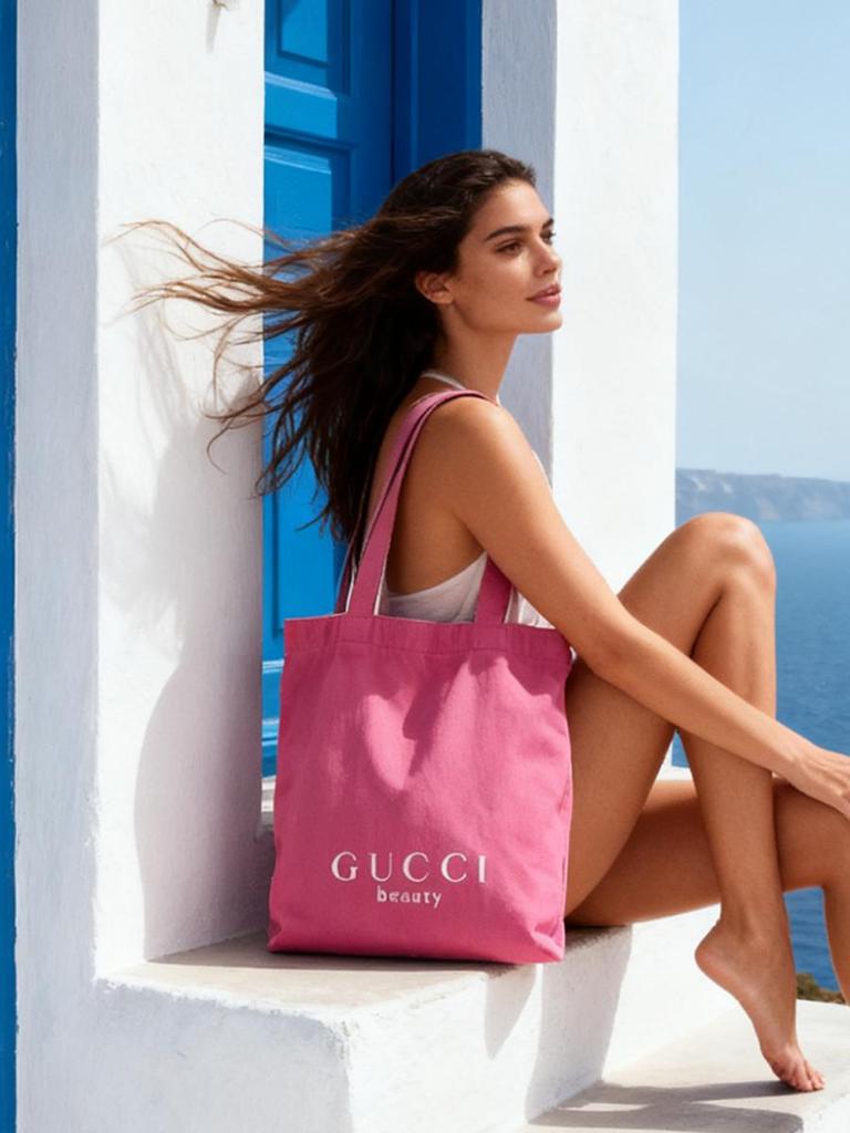 Women's Canvas Bag, Double-Sided Design, Rose Pink Or White, Dual-Purpose,Large Capacity, Fashionable, Elegant, For Daily Wear GUCCI-GIFT-39