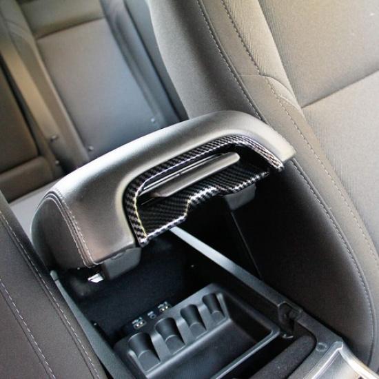 Carbon Fiber Interior Central Armrest Box Switch Cover Trim for Dodge Charger