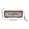 Coffee Sign Frame with Light Bar Decoration Table Lamp Wooden Night for Farmhouse