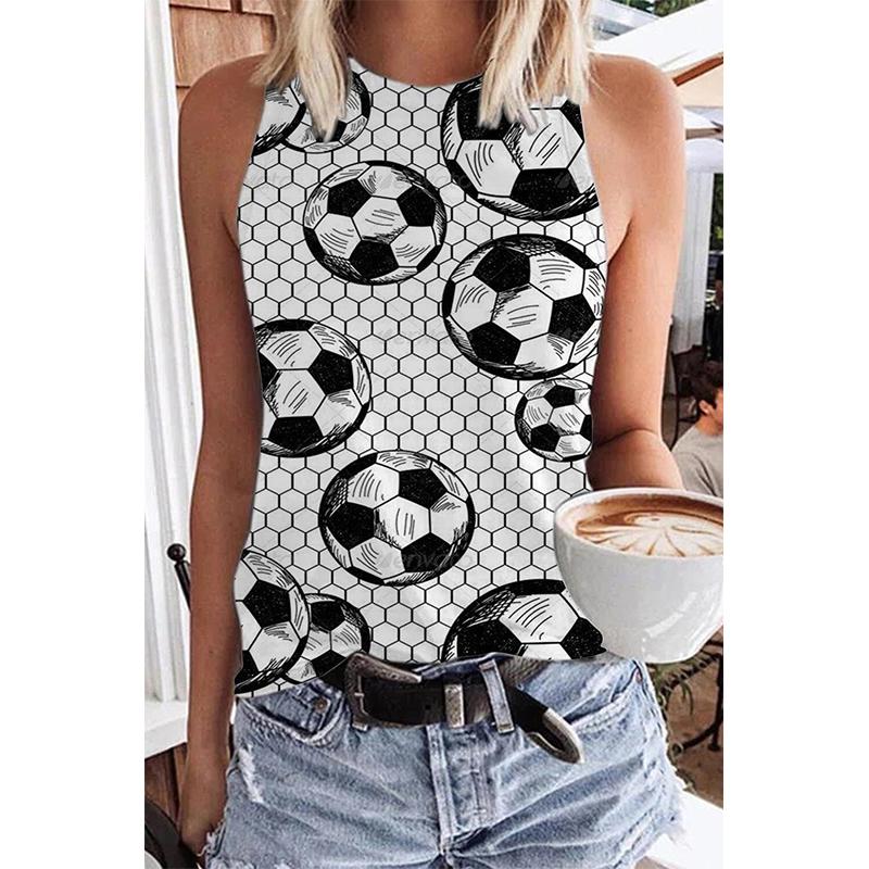 Soccer Mom Tie Dye Floral 3D Print Tank Top New Women Streetwear Y2k Tops Oversized Vest Off Shoulder Female Sleeveless Camisole