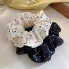 2pcs French Satin Polka Dot Colon Vintage Gentle Scrunchie High Stretch Ball Head Band Hair Cord Head Cord