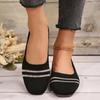 Fashion Women Flats Shoes 2025 New Breathable Comfortable Sneakers Round Head Shallow Mouth Loafers Large Size Knitted Flat Shoes Ladies