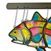 Fish Suncatcher Stained Glass Style Window Hanging Panel Colorful Fish Wind Chimes with Chain for Indoor Outdoor Home Garden Decor Gifts for Fish