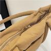 Korean Style Down Cotton Shoulder Bag Solid Color Puffy Crossbody Bag  Office Worker