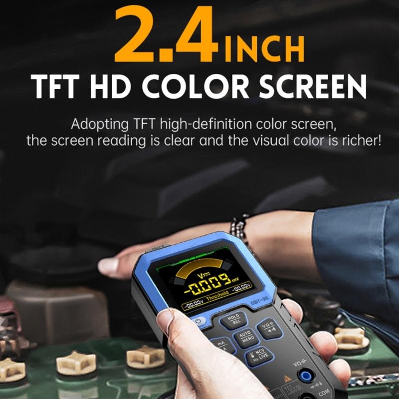 Multimeter Voltage Tester Ohmmeter with TFT Color Display for Live NCV Capacitance Live Test Battery Operated(Included)