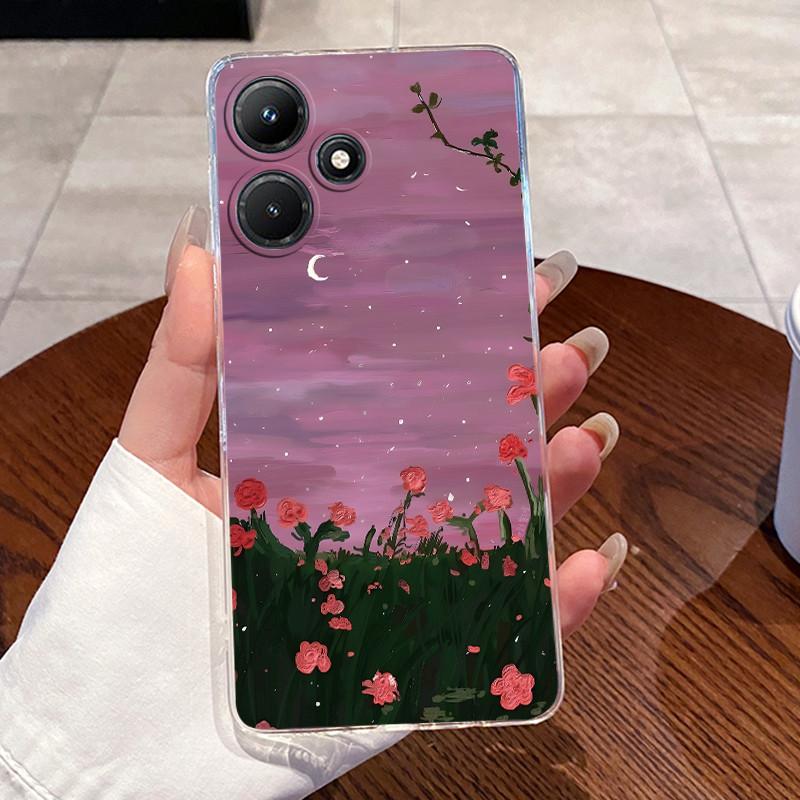 For Infinix Hot 30i 30 Play NFC Hot30 4G 5G Fundas Clear Silicone Soft TPU Jelly Back Cover Cute Rabbit Cat Dinasaur Phone Case