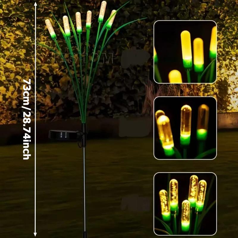 Solar LED Glowing Bubbles Cylindrical Reed Lights IP65 Waterproof Swaying Firefly Lights for Outdoor Garden Courtyard Patio Lawn Path Landscape Decor