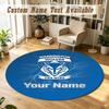 Round Rug Custom NameWarrington Wolves Pattern Non Slip Carpet Home Floor Decor