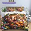 Magical Easter Egg Pattern Bedding Quilt Set Quilt Cover Pillowcase Home Decoration Birthday Gift (1 * Duvet Cover + 2 * Pillowcase, Without Core)
