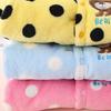 Polka Dot Bear Footed Baby Romper - Coral Fleece Crawling Suit for Autumn and Winter