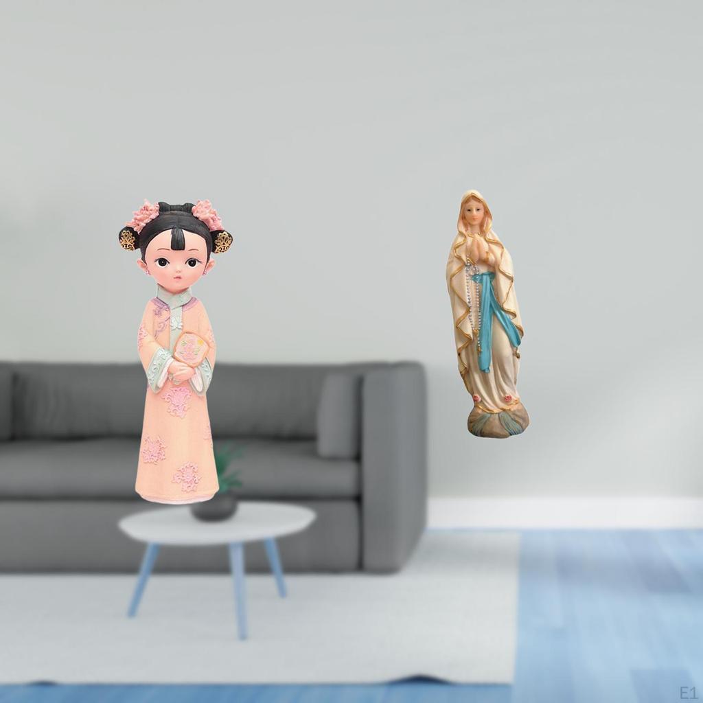 Traditional Chinese Girl Resin Statue Sculpture And Lady of Figurine Miniature Artwork Decorative
