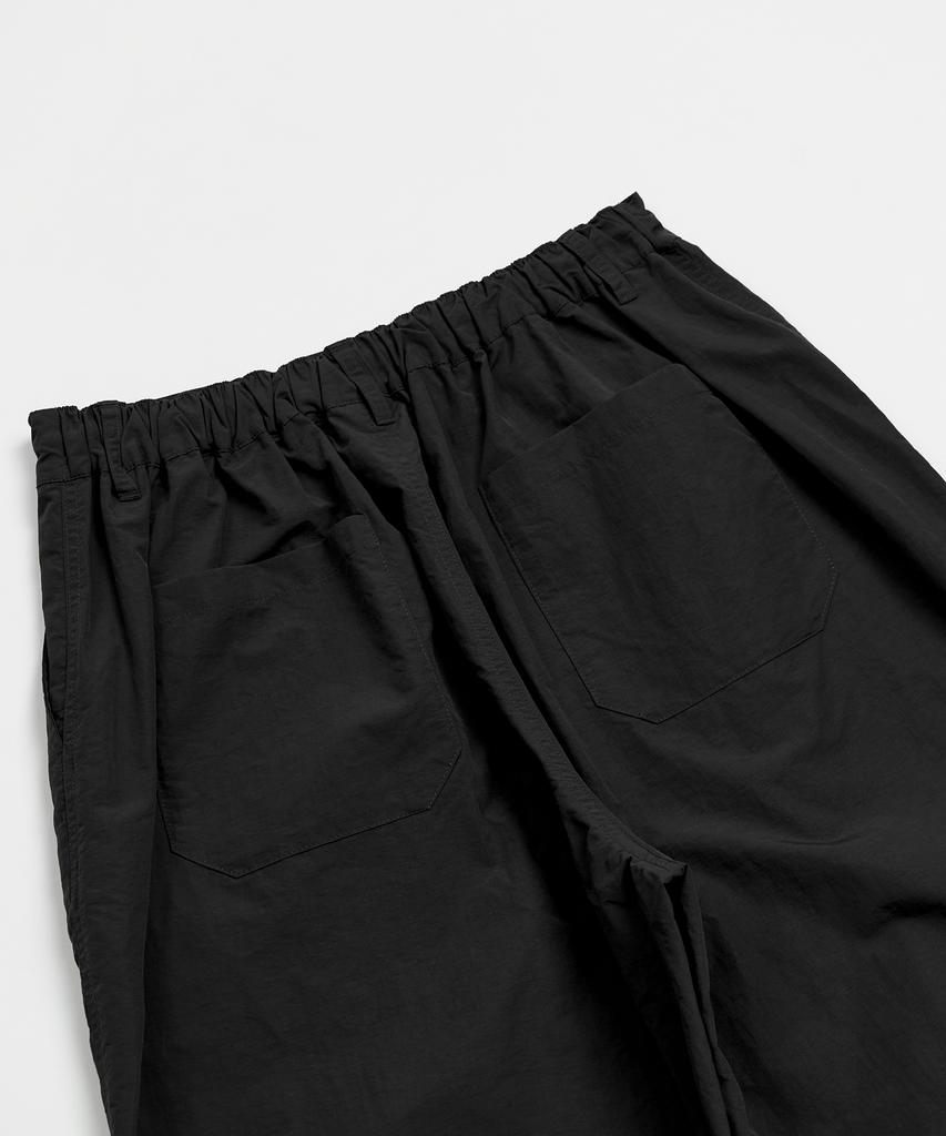 TOFFEE Utility Wide Parachute Pants (Black)
