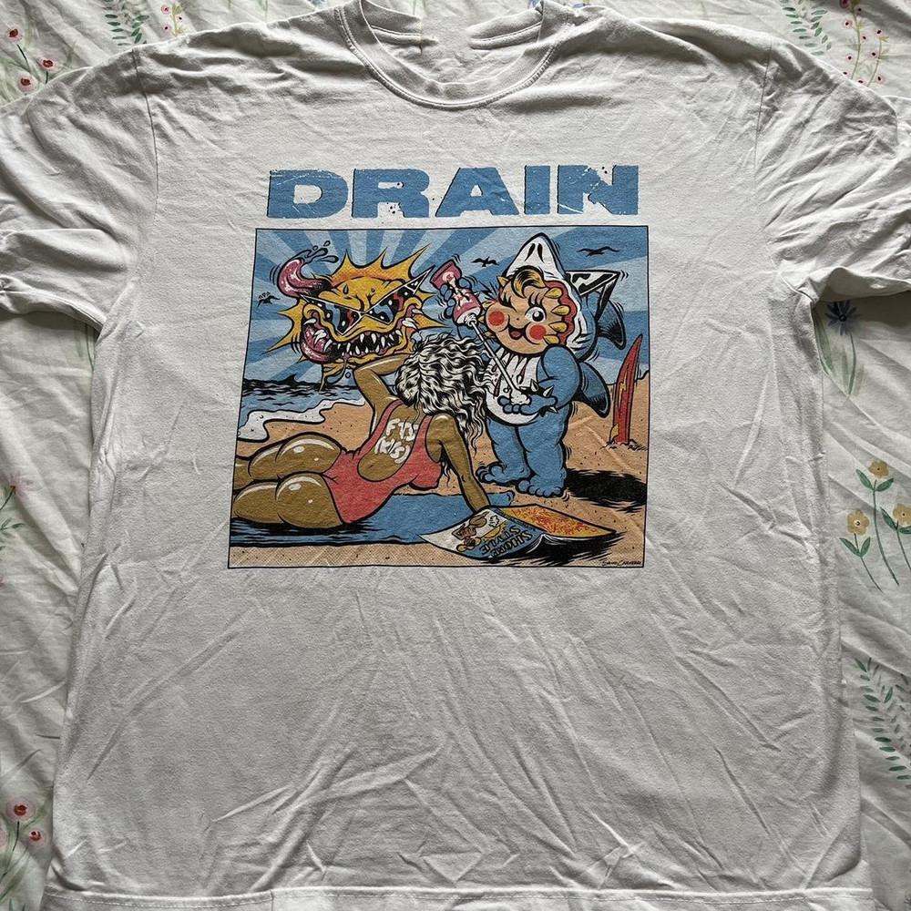 

Репринтная футболка с принтом Drain Band, унисекс, белая, все размеры S-5XL, ET368 XL