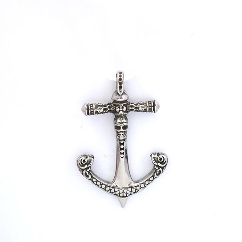 

Retro Caribbean Pirate Anchor Pendant for Men Gift Punk Rock Skull Anchor Necklace Never Fading Creative Biker Jewelry