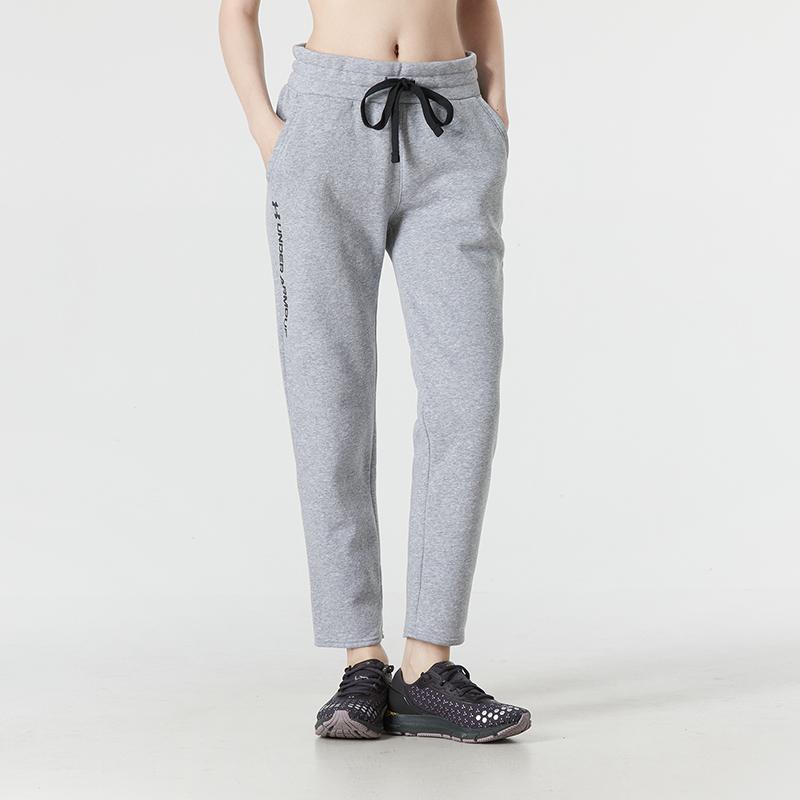 Under Armour Solid Color Fleece Training Pants Women pants Gray 1356417-035
