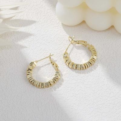 Gold gebrochen Silber Ring Ohrringe Damen Nische Luxus High-End Kleines Quadrat Ohrringe Grenzüberschreitender Außenhandel Temperament Ohrringe
