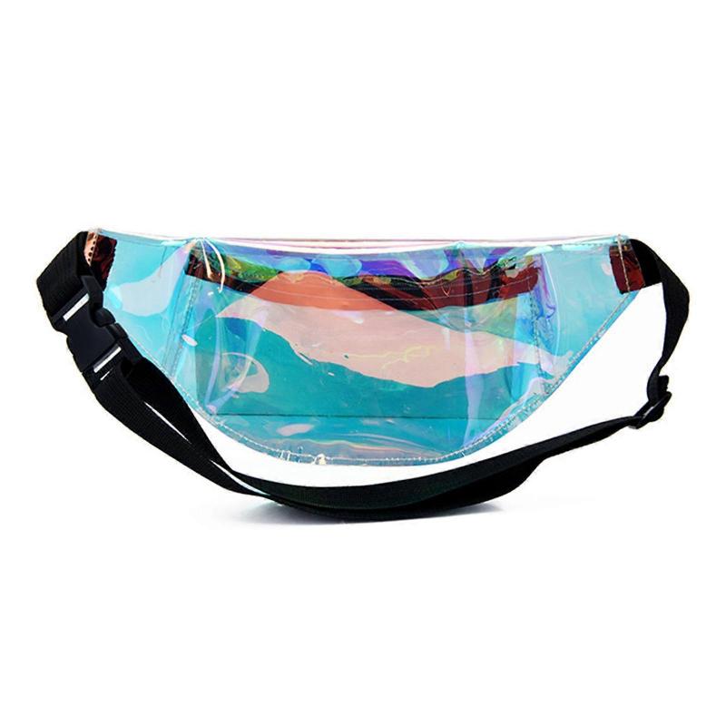 Holographic Chest Bag Fashion Translucent PVC Large Capacity Crossbody Chest Bag Waist Bag Casual Travel Pack for Women