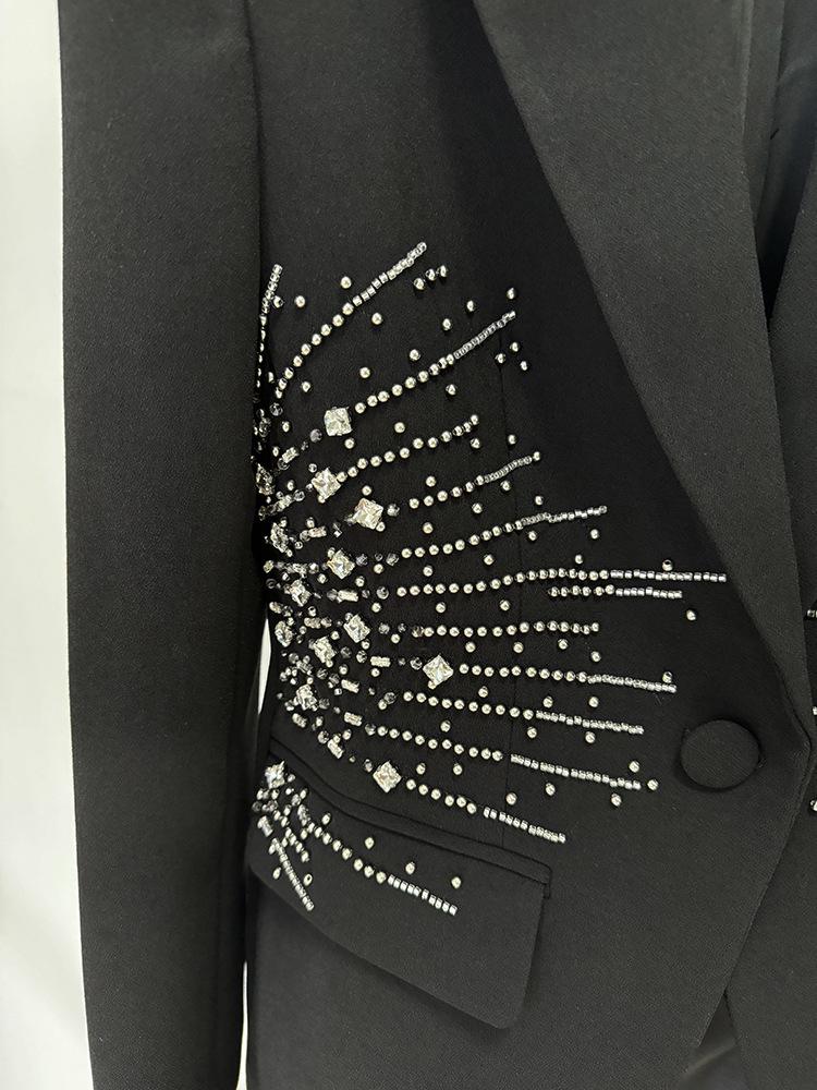 High-End Rhinestone Beaded Suit & Pants Set - Early Spring 2026 Collection