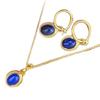 Leichter Luxus Retro High-End Ovaler Lapislazuli Halskette Ohrbügel Nische Persönlichkeit Exquisit Elegant Anzug