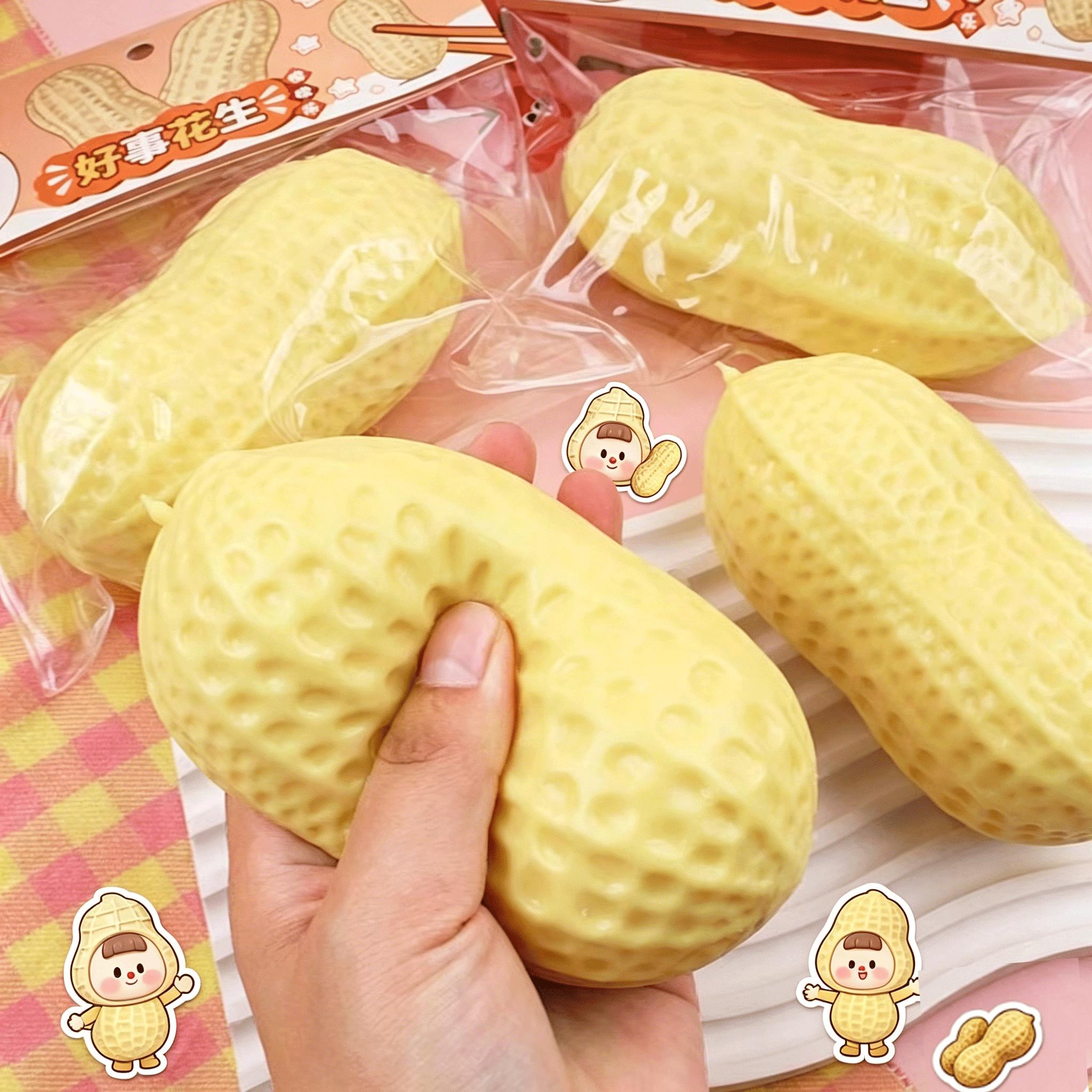 Topmix Yellow/Light Peanut Squeeze Ball Crunchy Stress Ball Squishy Toy Buttery-Soft Feel Fidget Toy Asmr Sensory Anti Stress Relief Toy For Adults