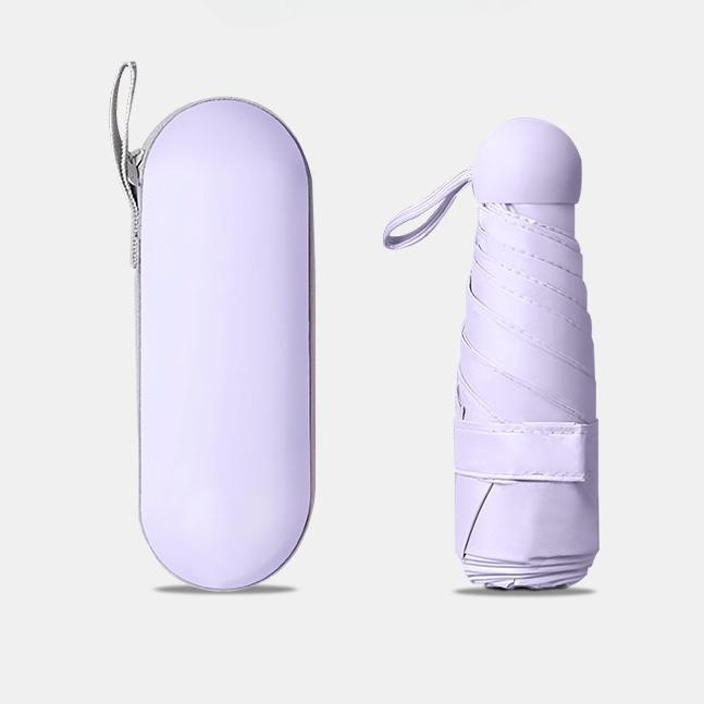 18CM 6 Ribs Lightweight Compact Pocket Umbrella with Storage Box Folding Travel Umbrella for Daily Life Sunny and Rainy Days