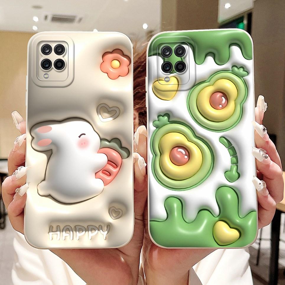 For Samsung Galaxy A22 4G 5G Phone Cases Cover Flower Rabbit Panda Avocado Soft Silicone Protective Bumper Samsung A225F A226B