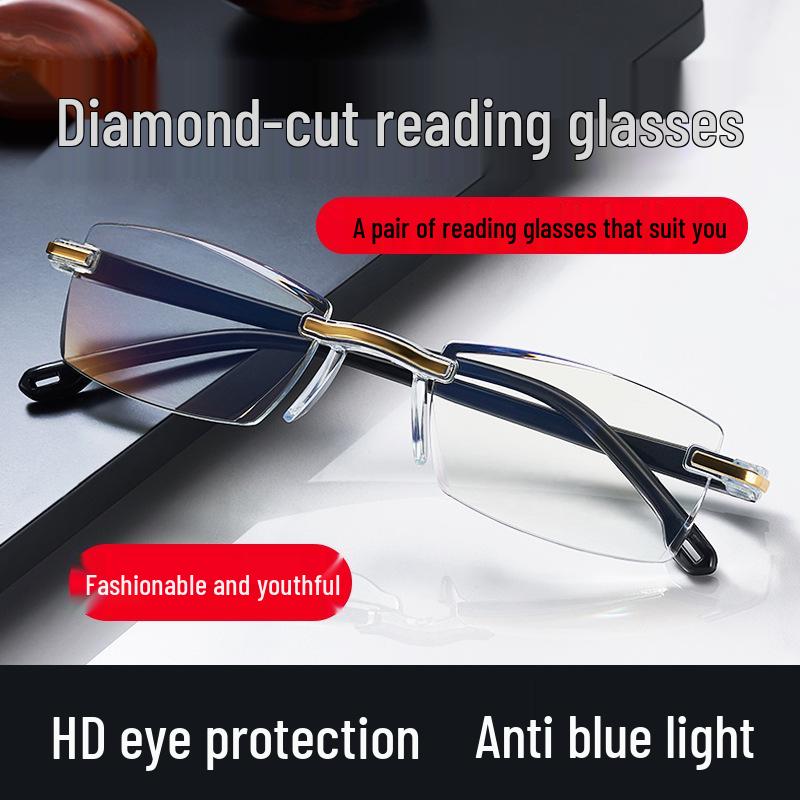 Hot-Selling Black Tech Anti-Blue Light Diamond-Cut Autofocus Reading Glasses