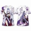 Wuthering Waves Hiyuki Feixue 3D Print T-shirt Game Character Short Sleeve Tees Men Women Casual Streetwear Anime TShirt Y2k Top