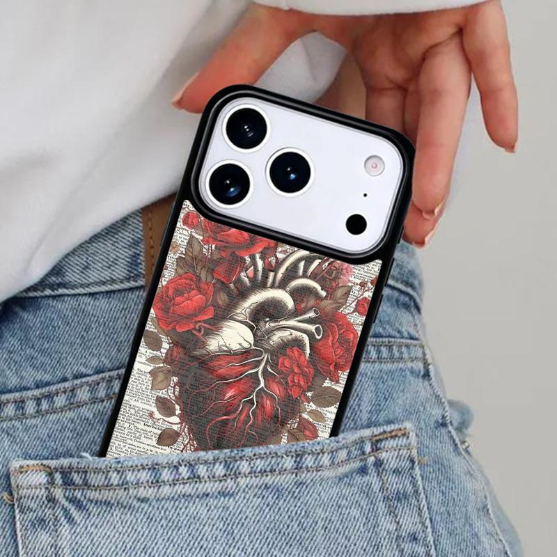Flower Heart Phone Case for iPhone 16e 15 14 13 12 17 Pro Max Plus Air 17pro Cover Coque