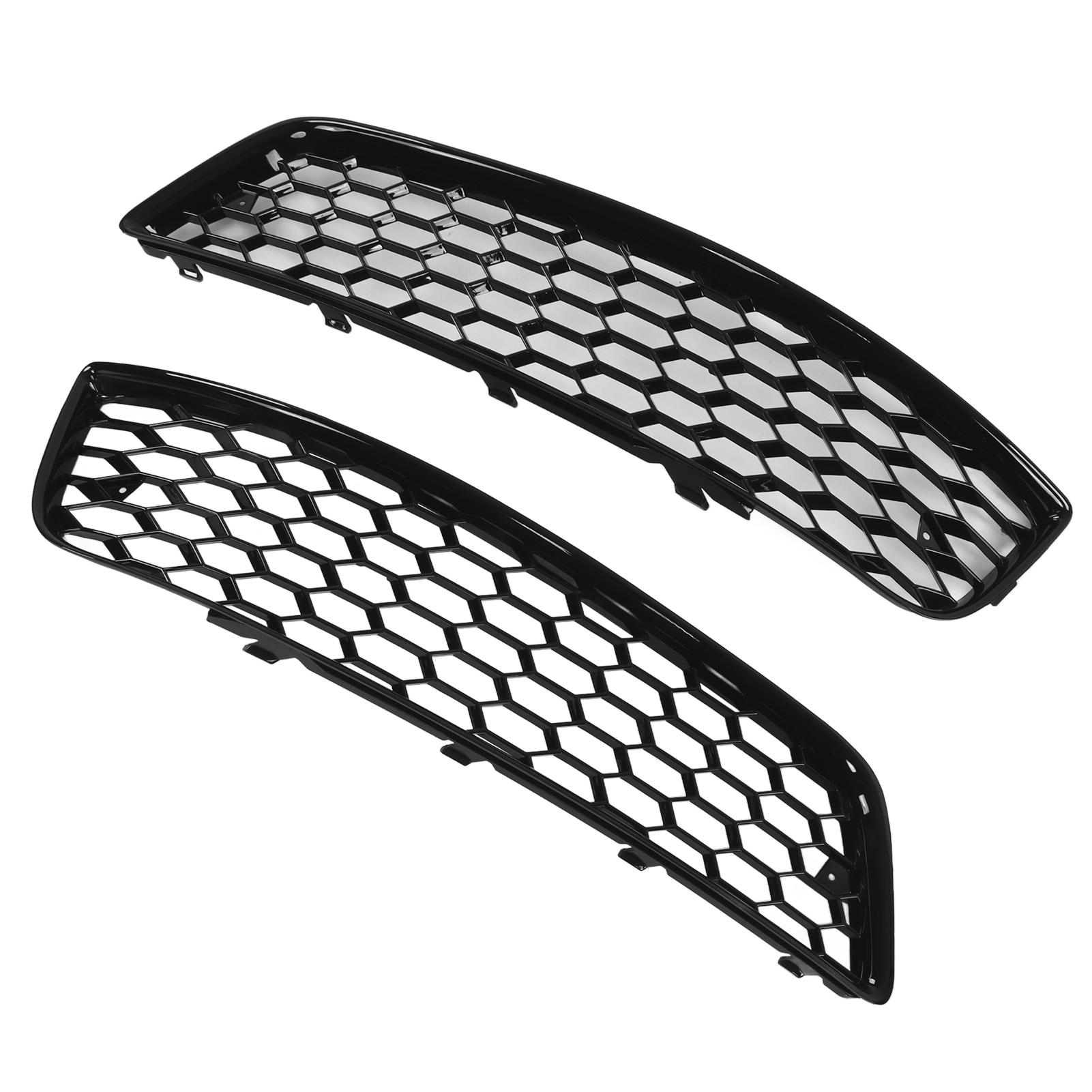 2pcs Gloss Black Front Bumper Fog Light Grille Cover Trim 8P0807681D Replacement for A3 8P 2009‑2013