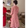 Elegant Chinese Style Mother of the Bride Floral Print Dress