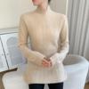 2025 Autumn/Winter Women's Cashmere Sweater Dress - Slit Neck, Lazy Style Wool Knit
