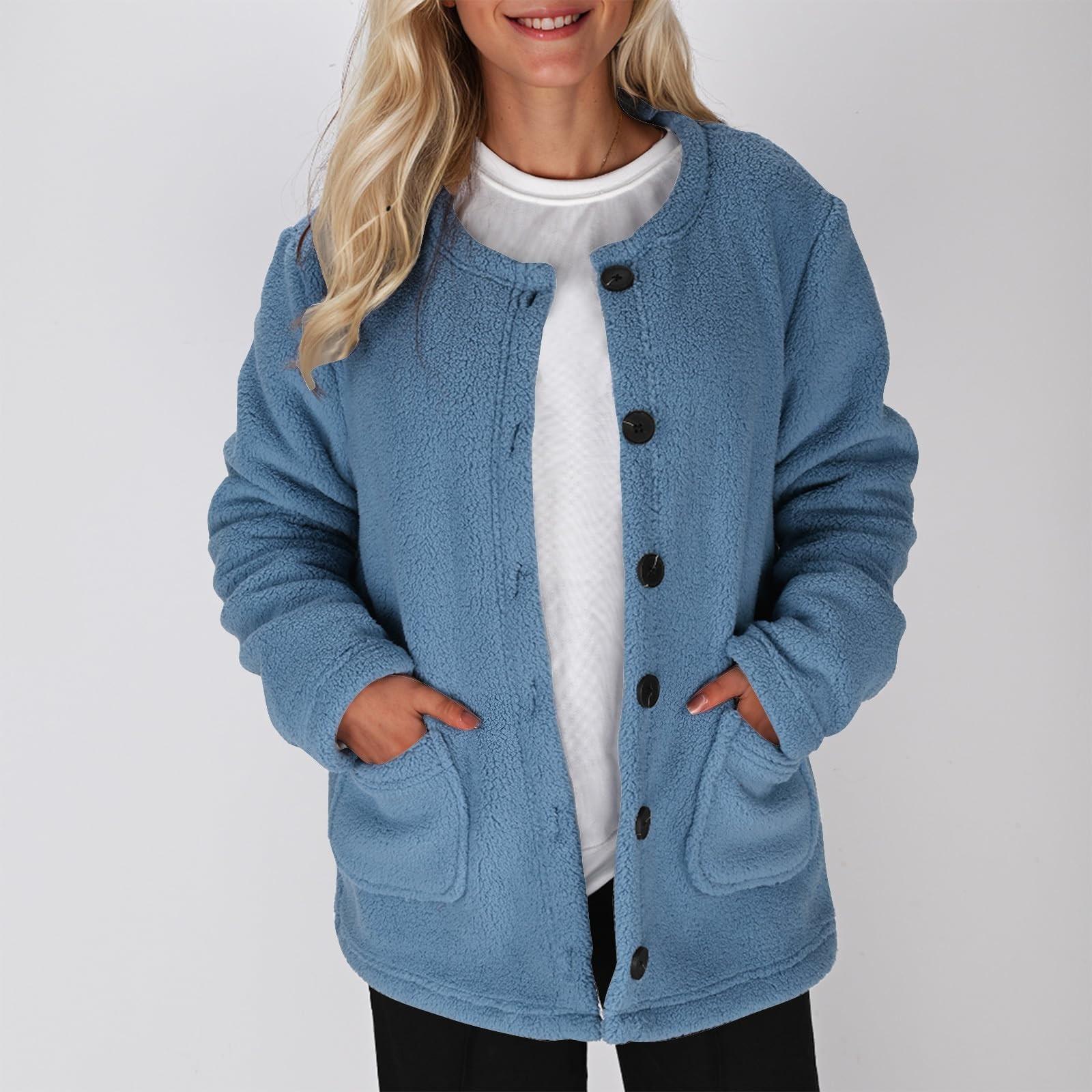 

Женские зимние пальто с длинным рукавом, лацканами, карманами на пуговицах, флисовая куртка, повседневная модная верхняя одежда XXL