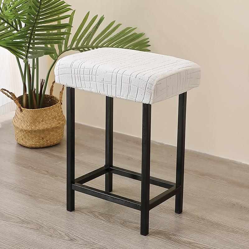 1/2pcs Solid Color Bar Stool Covers Stretch Jacquard Square Chair Cover Home Saddle Seat Slipcover for Coffee Kitchen