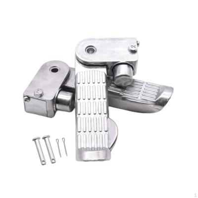 1 Pair of Motorcycle Foot Pegs Pedal Aluminum Simple Assembly Accessory for Scooter 11x2.5cm