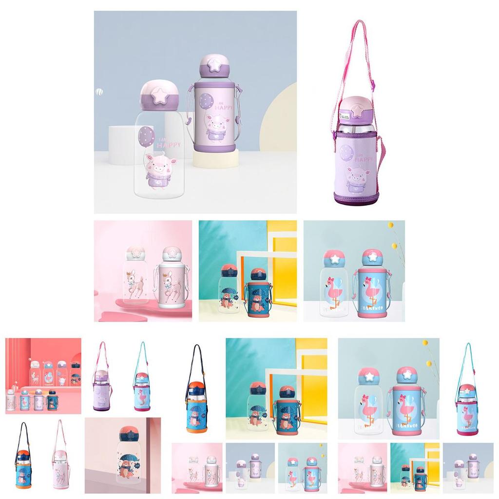 Creative Student Summer Water Bottle With Strap And Straw Leak-proof And Convenient