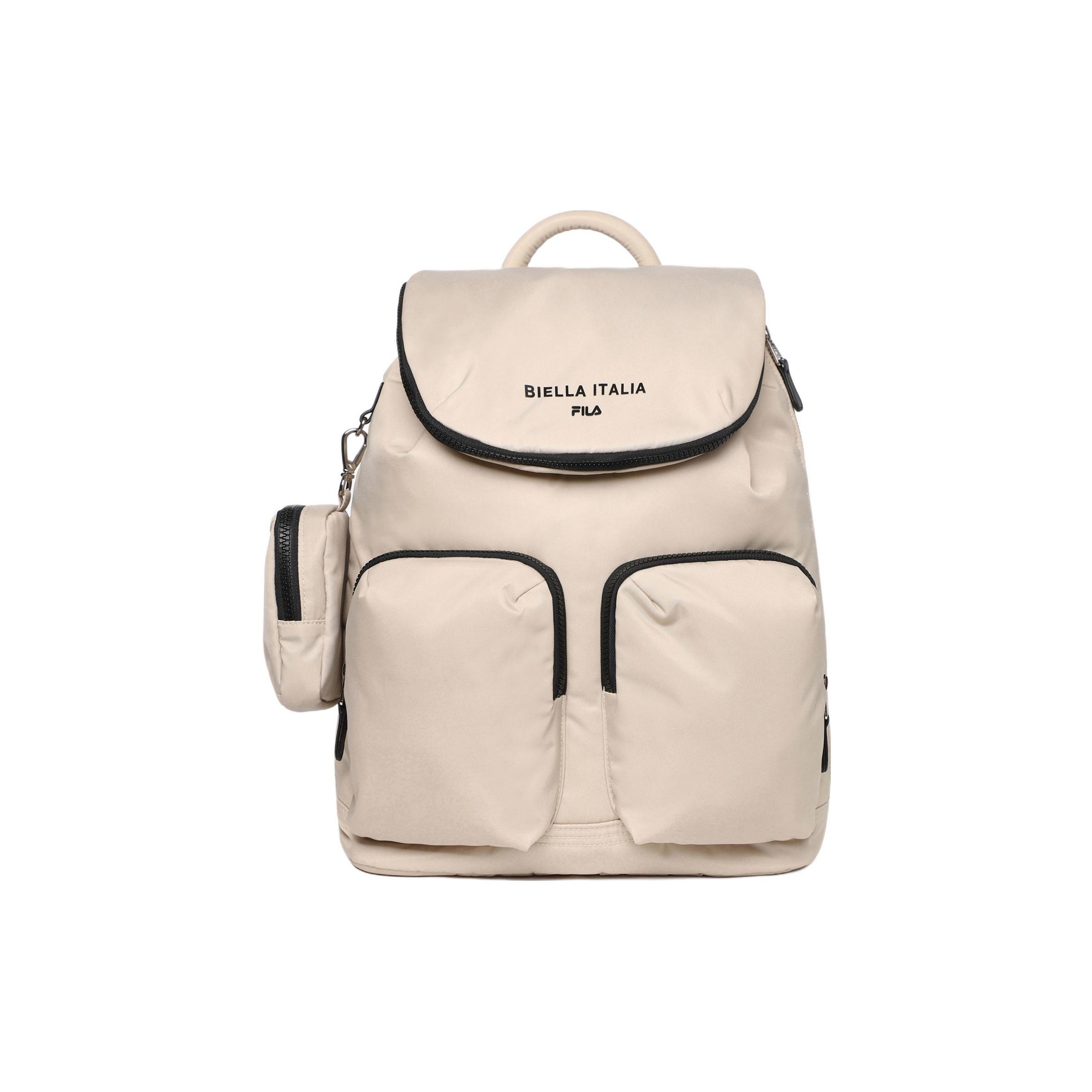FILA Korean Style Multi-Pocket Large Capacity Backpack Women Backpack Cream FS3BPD6007X-BEG Pure Beige