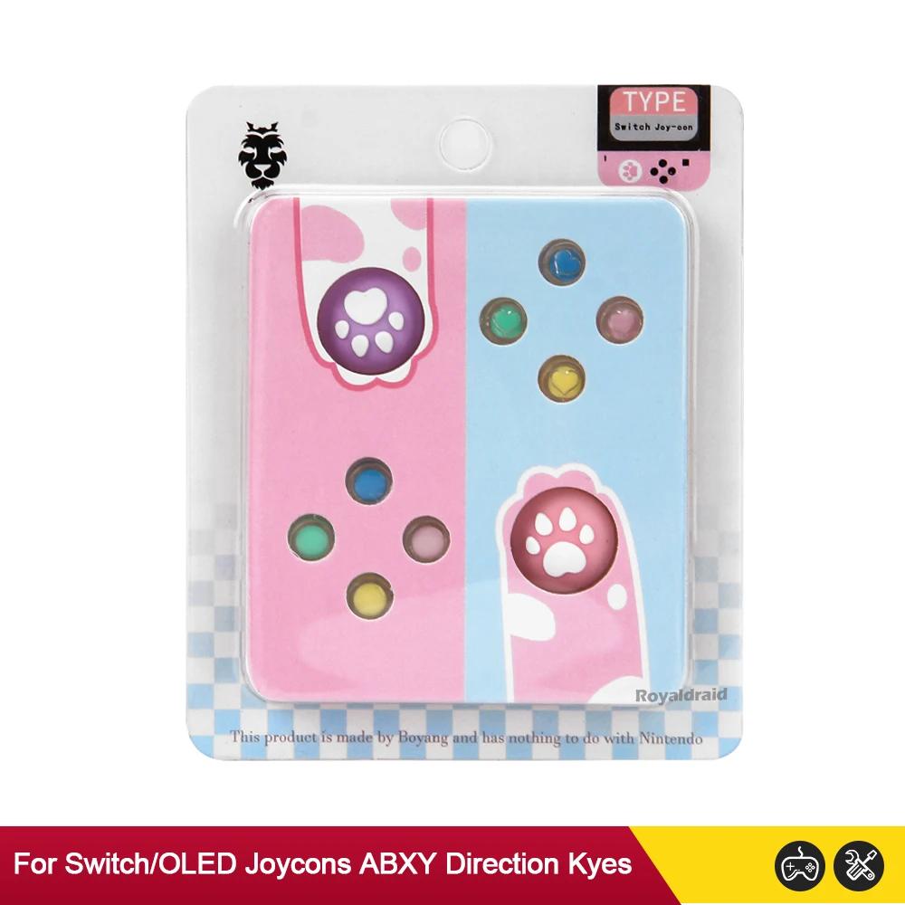 

Кнопки направления Crystal Colorful ABXY для Nintendo Switch NS OLED Controller LR Joycons, сменные кнопки + аналоговые колпачки