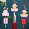 Cute Buddha Guanyin Car Pendant Chinese Style Cartoon Buddha Figures  Car Interior Decoration