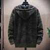 Men's Korean Style Camouflage Velvet Hoodie - Casual Autumn/Winter Knitwear