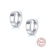 Skutečné stříbrné náušnice 925 pro ženy Minimalistické lesklé kruhové náušnice Kancelářské dámské módní šperky Boucle oreille femme