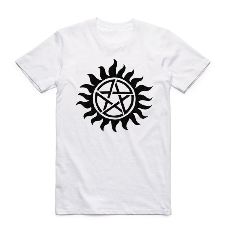 2017 S-XXX Мужская футболка Сверхъестественное ТВ-шоу Братья Винчестеры Сэм Дин Кастиэль Футболка с коротким рукавом и круглым вырезом Camisetas S