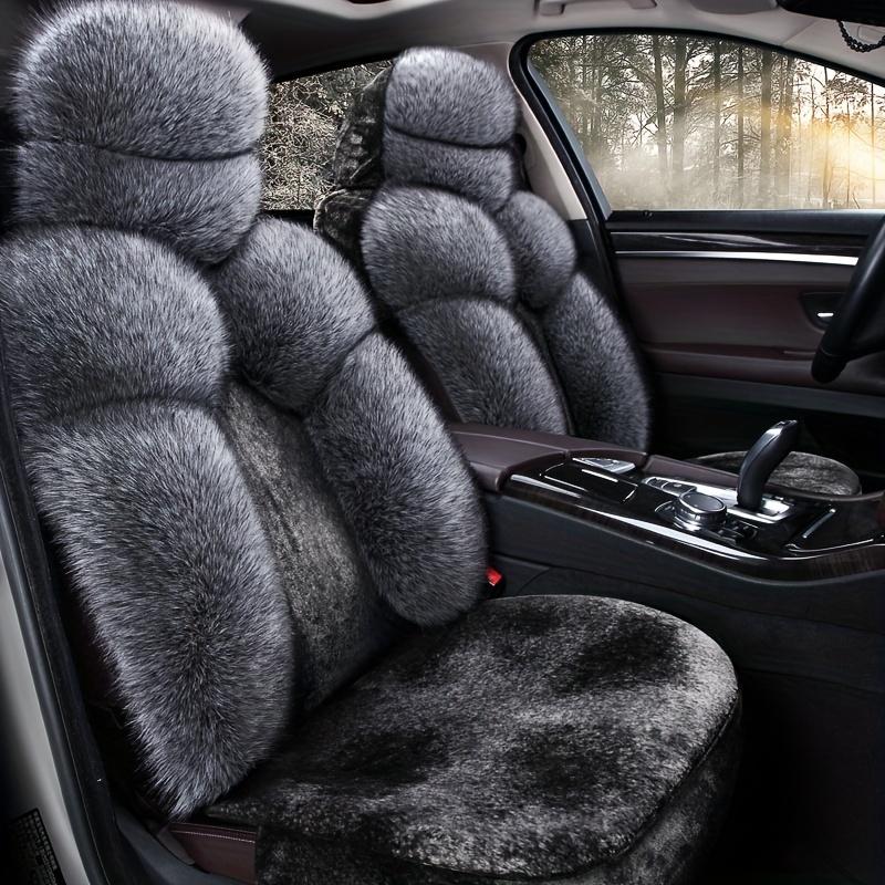 Luxury Plush Car Seat Covers 5PCS Full Set with Heating for SUV Sedan Front and Rear Seats Warm Fleece Cushion Set