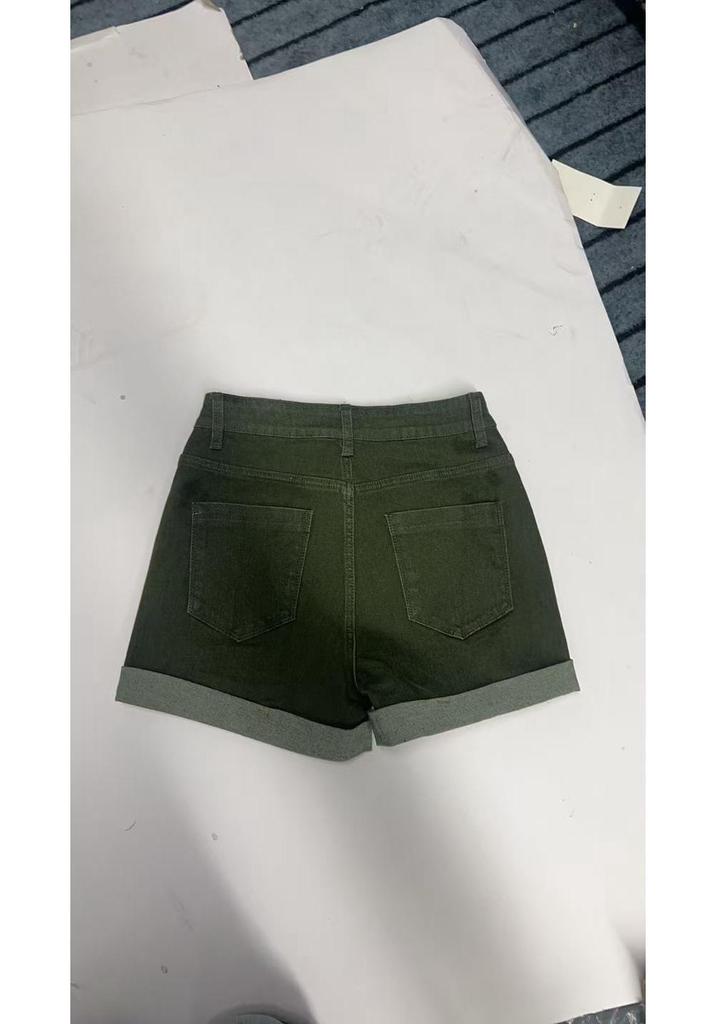 High-Waisted Women's Elastic Denim Street Style Shorts