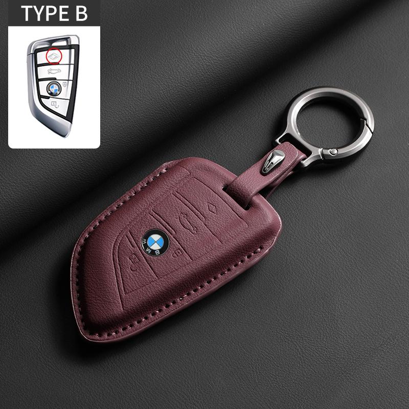 Leather Car Key Case Full Flip Shell For BMW 1 3 5 7 Series 320i 530i 550i F20 F15 F16 F48 G20 G30 G01 G02 G05 G11 X1 X3 X4 X5 NH8