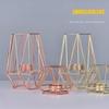 Metal Ornaments Candlestick Container Polygonal Geometry Iron Candlestick Handicraft Simple Aromatherapy Candle Base
